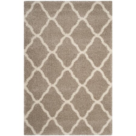 Flowers First 6 x 9 ft. Hudson Shag Power Loomed Rug; Beige & Ivory - Medium Rectangle FL1889504